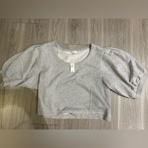 Seams right short sleeve sweater